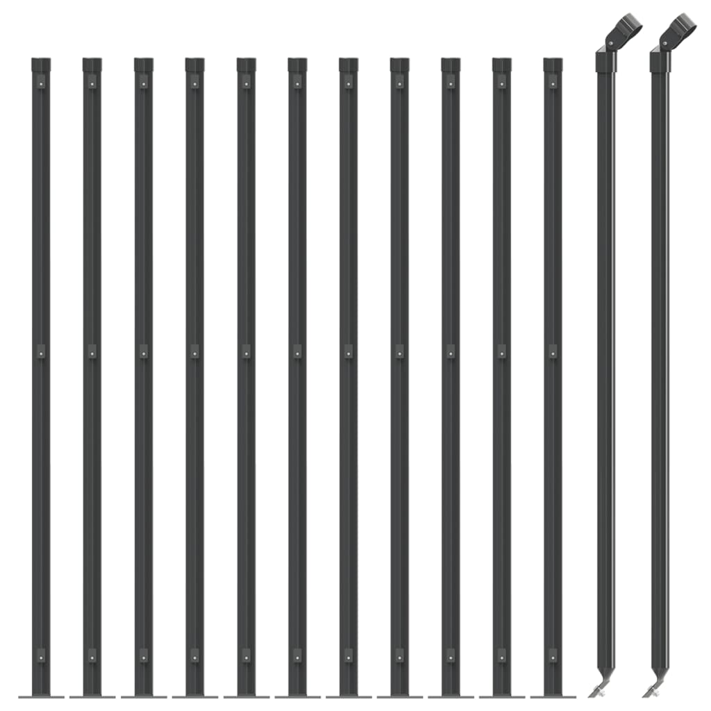 Clôture grillagée Vidaxxl avec bride 1,1x25 m anthracite