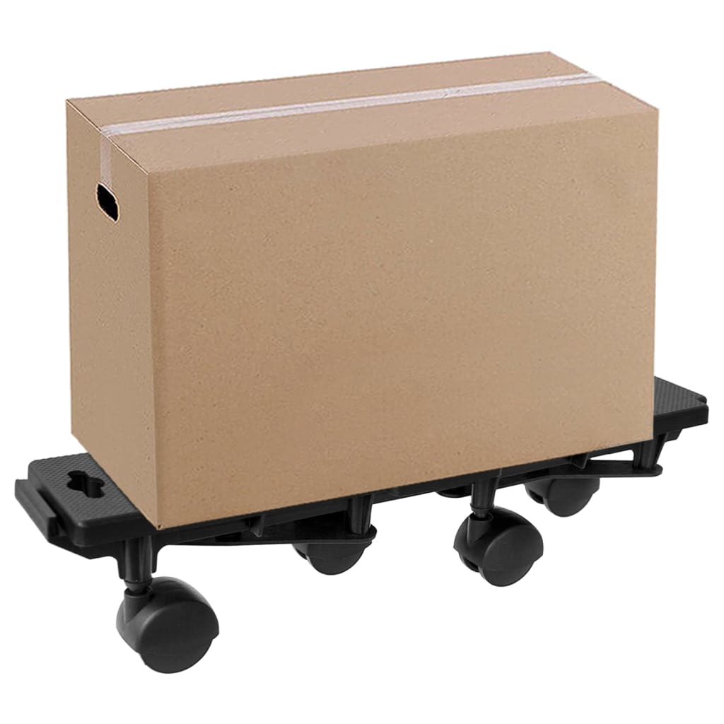 VidaXL Chiens de déménagement à 4 roues 4 pcs 170 kg polypropylène noir
