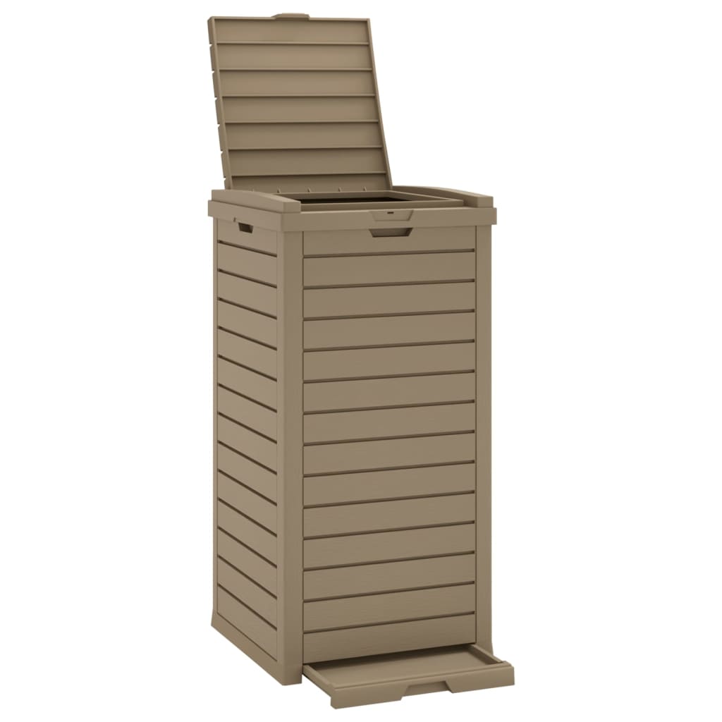 VidaXL Poubelle d'extérieur 41x41x86 cm polypropylène marron clair