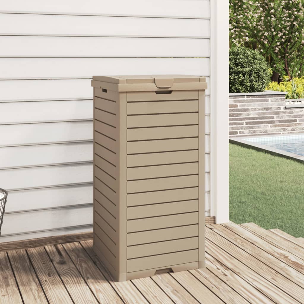 VidaXL Poubelle d'extérieur 41x41x86 cm polypropylène marron clair