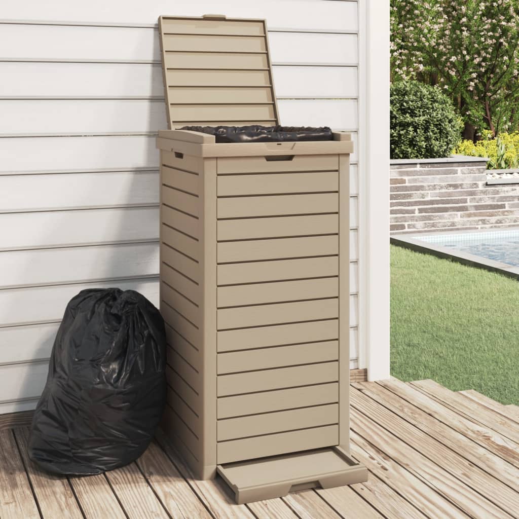 VidaXL Poubelle d'extérieur 41x41x86 cm polypropylène marron clair