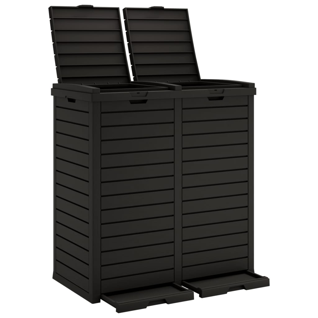 VidaXL Poubelle pour jardin 78x41x86 cm polypropylène noir