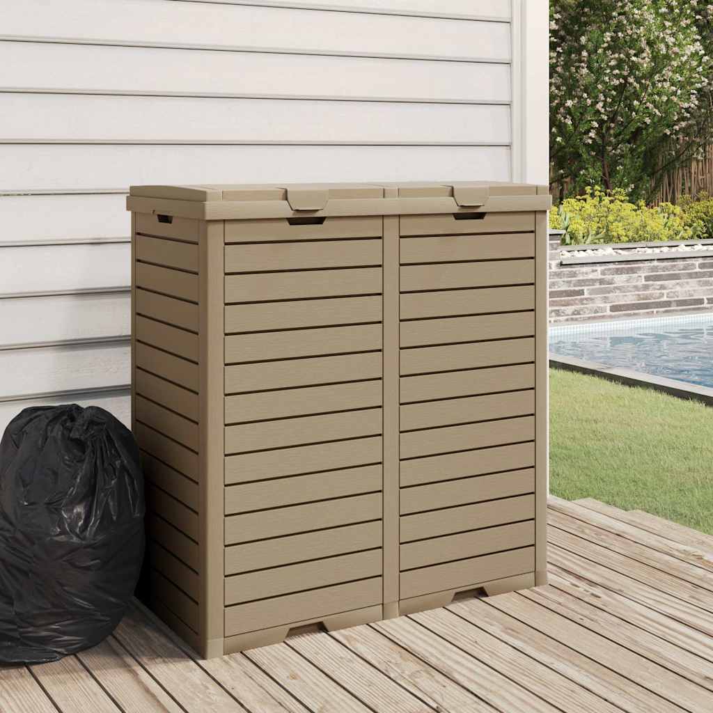 VidaXL Poubelle d'extérieur 78x41x86 cm polypropylène marron clair
