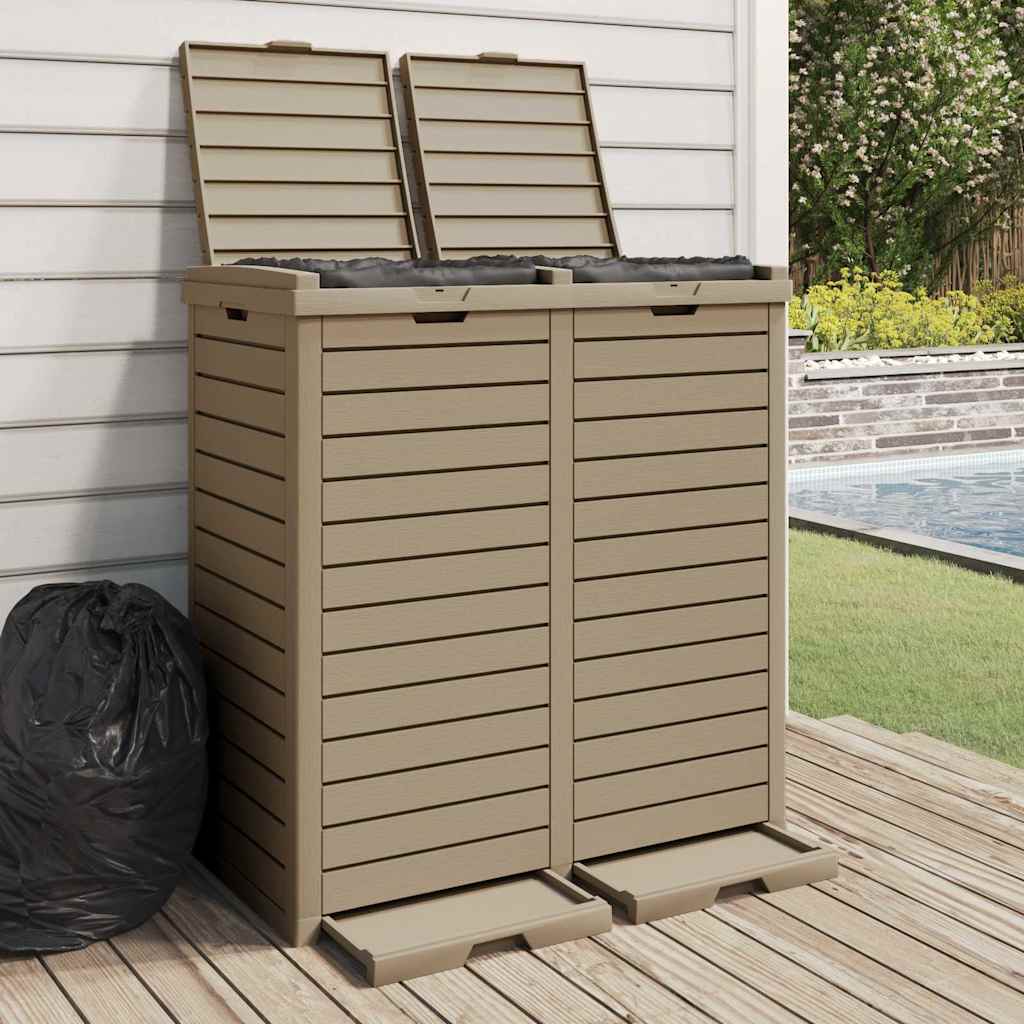 VidaXL Poubelle d'extérieur 78x41x86 cm polypropylène marron clair