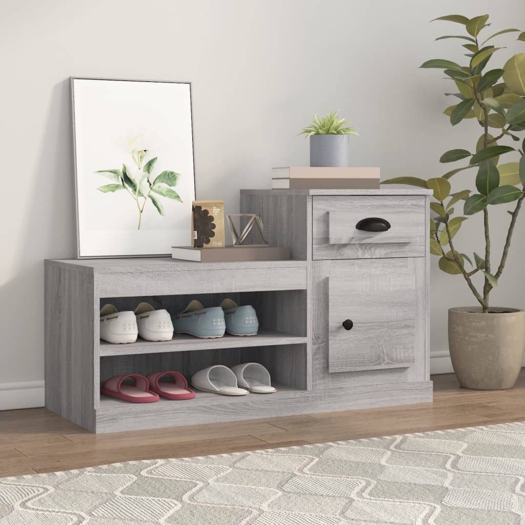 Vidaxx meuble à chaussures 100x42x60 cm bois d'ingénierie couleur chêne sonoma gris