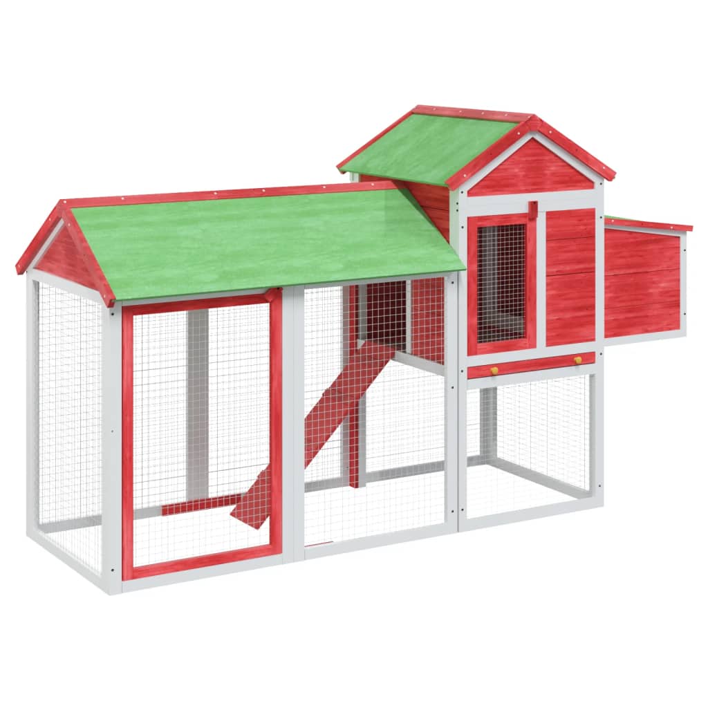 Vidaxx poulailler 193x65x117 cm bois de pin massif rouge