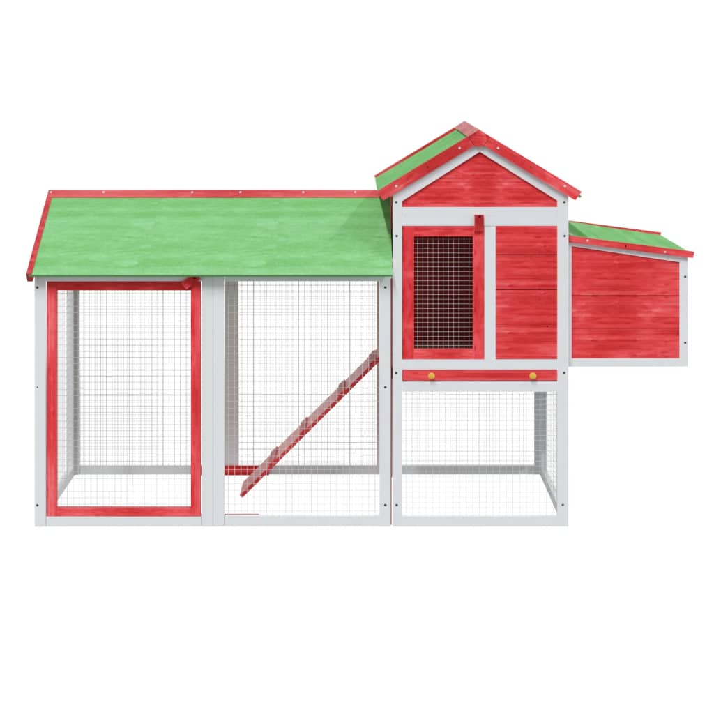 Vidaxx poulailler 193x65x117 cm bois de pin massif rouge