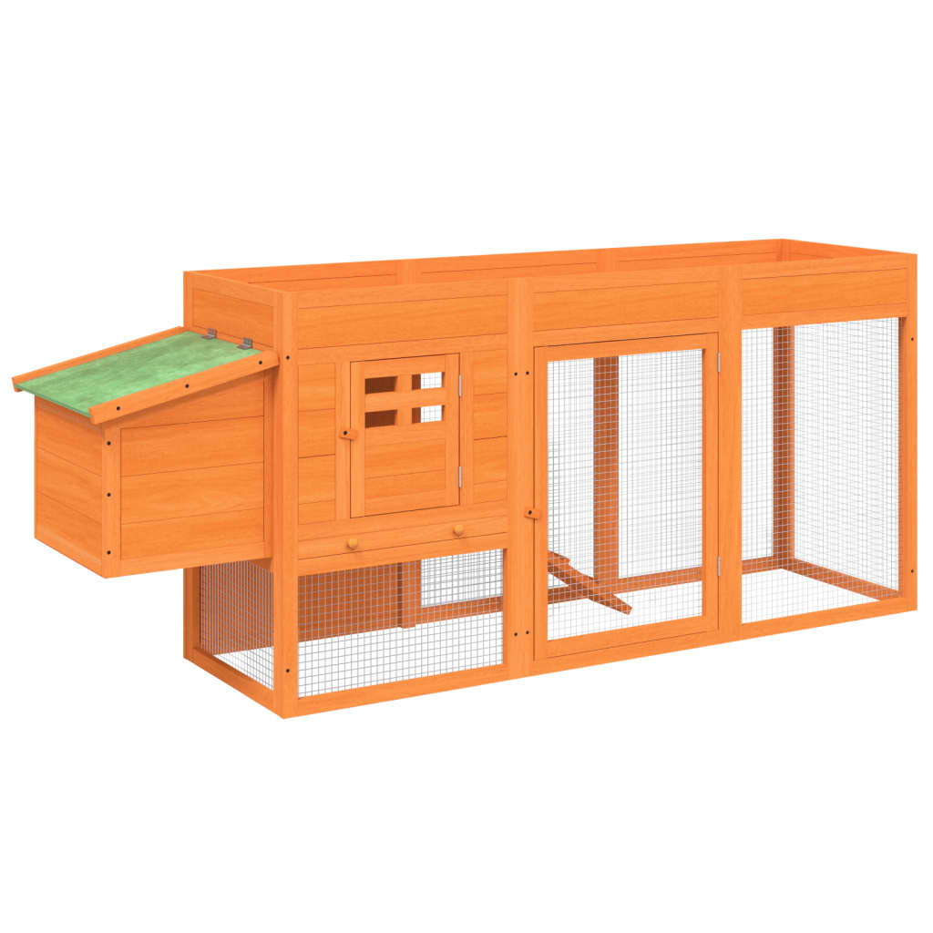 Vidaxx poulailler 204x50x84 cm bois de pin massif marron