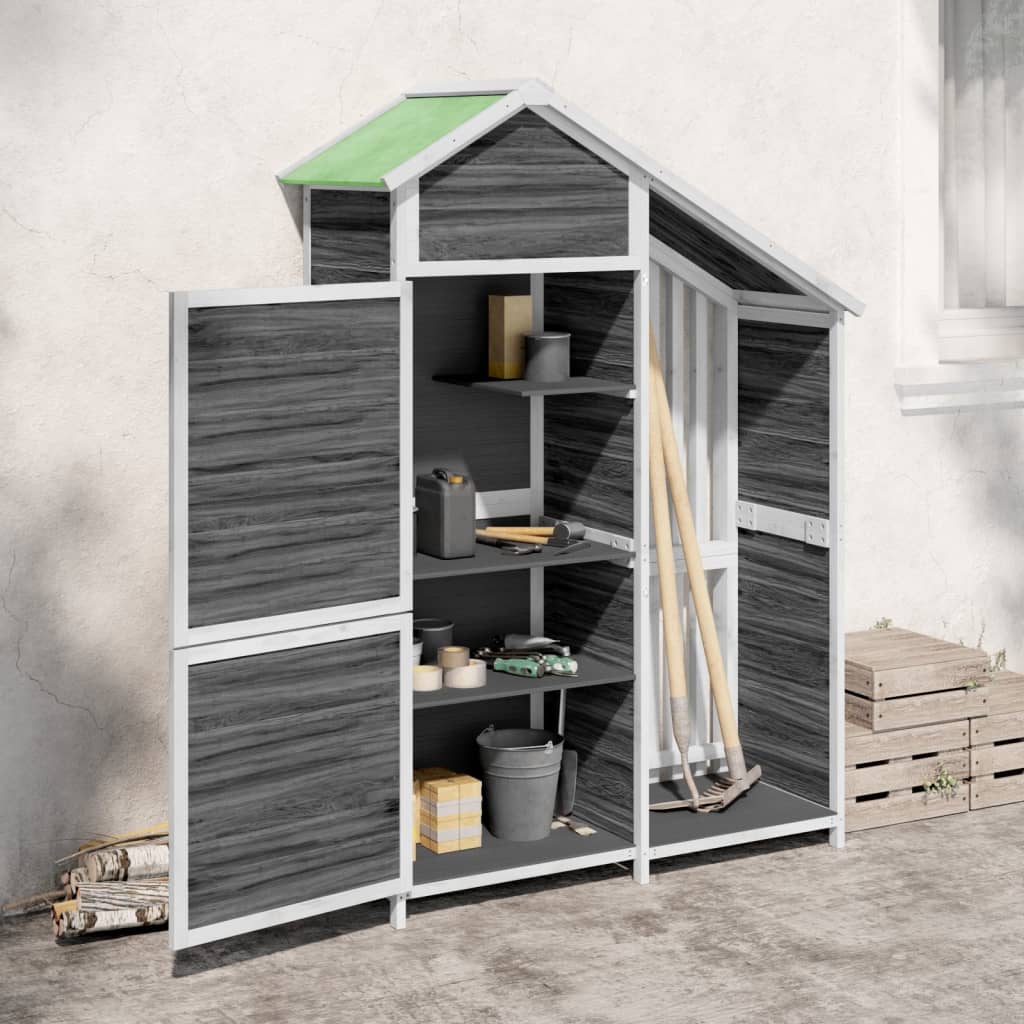 VidaXL Abri de jardin 120x53,5x170 cm Bois de pin massif Gris