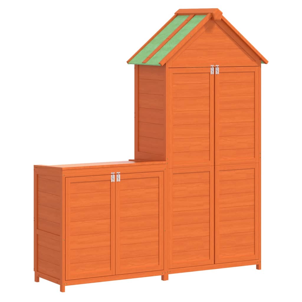 VidaXL ensemble d'abri de jardin 2 pièces en bois de pin massif marron