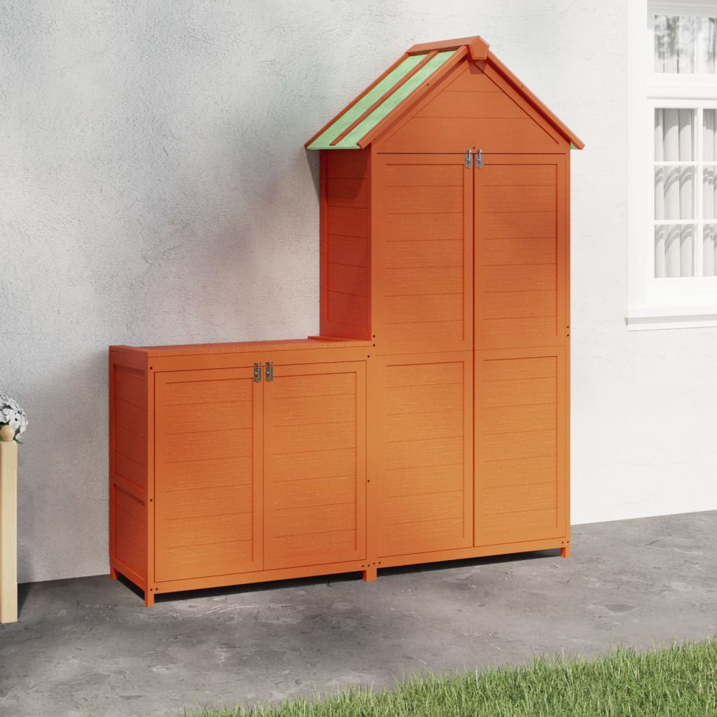 VidaXL ensemble d'abri de jardin 2 pièces en bois de pin massif marron