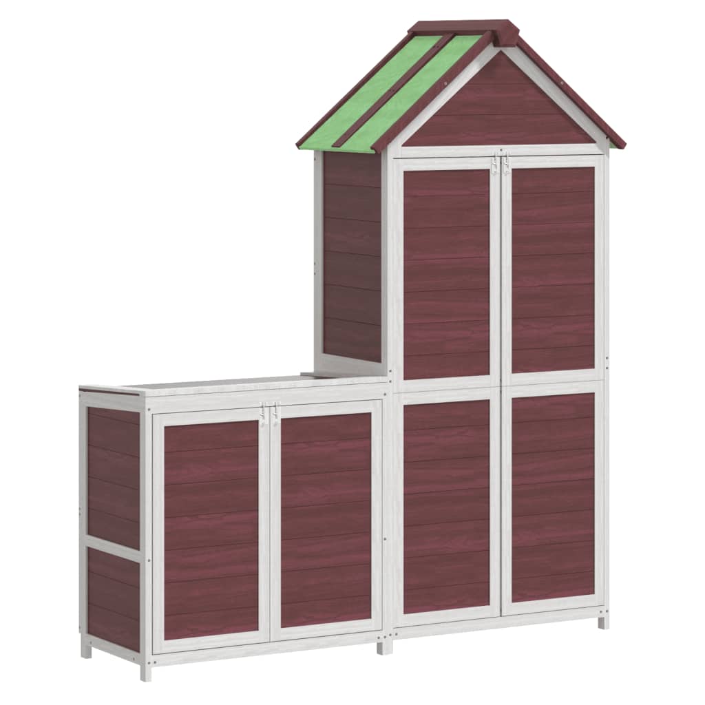 VidaXL Ensemble d'abri de jardin 2 pièces en bois de pin massif, couleur moka
