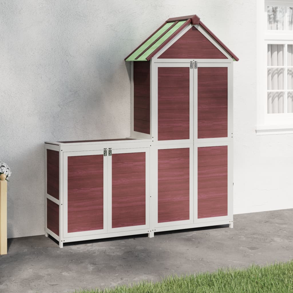 VidaXL Ensemble d'abri de jardin 2 pièces en bois de pin massif, couleur moka