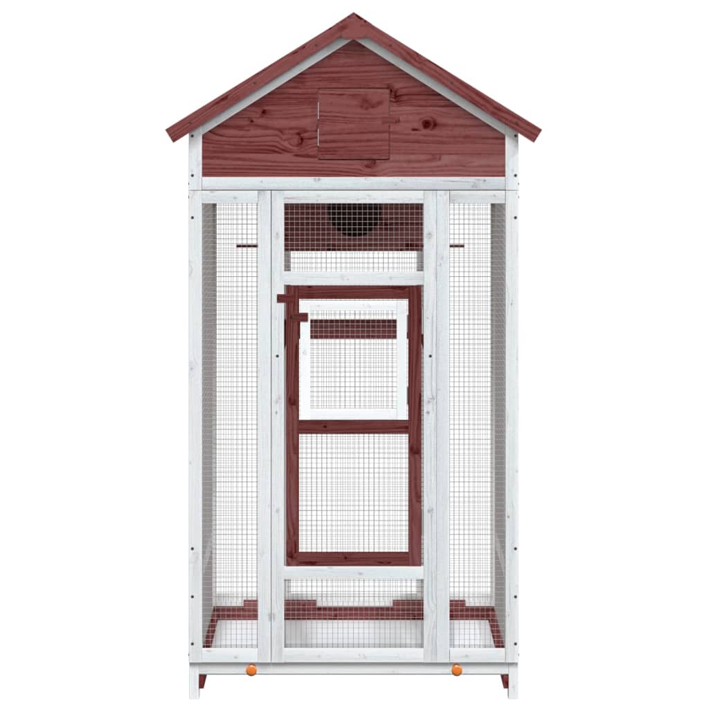 Volière Vidaxx 91,5x53x170 cm en bois de pin massif couleur moka