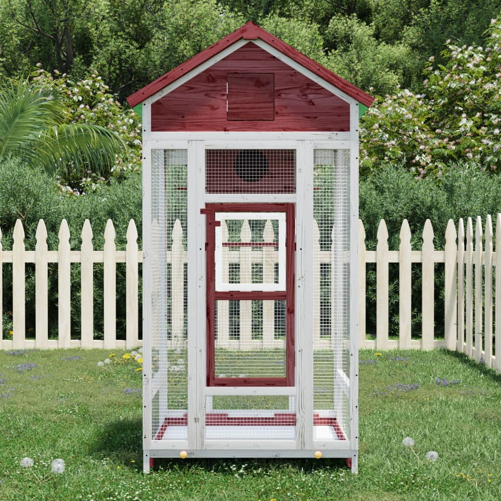 Volière Vidaxx 91,5x53x170 cm en bois de pin massif couleur moka