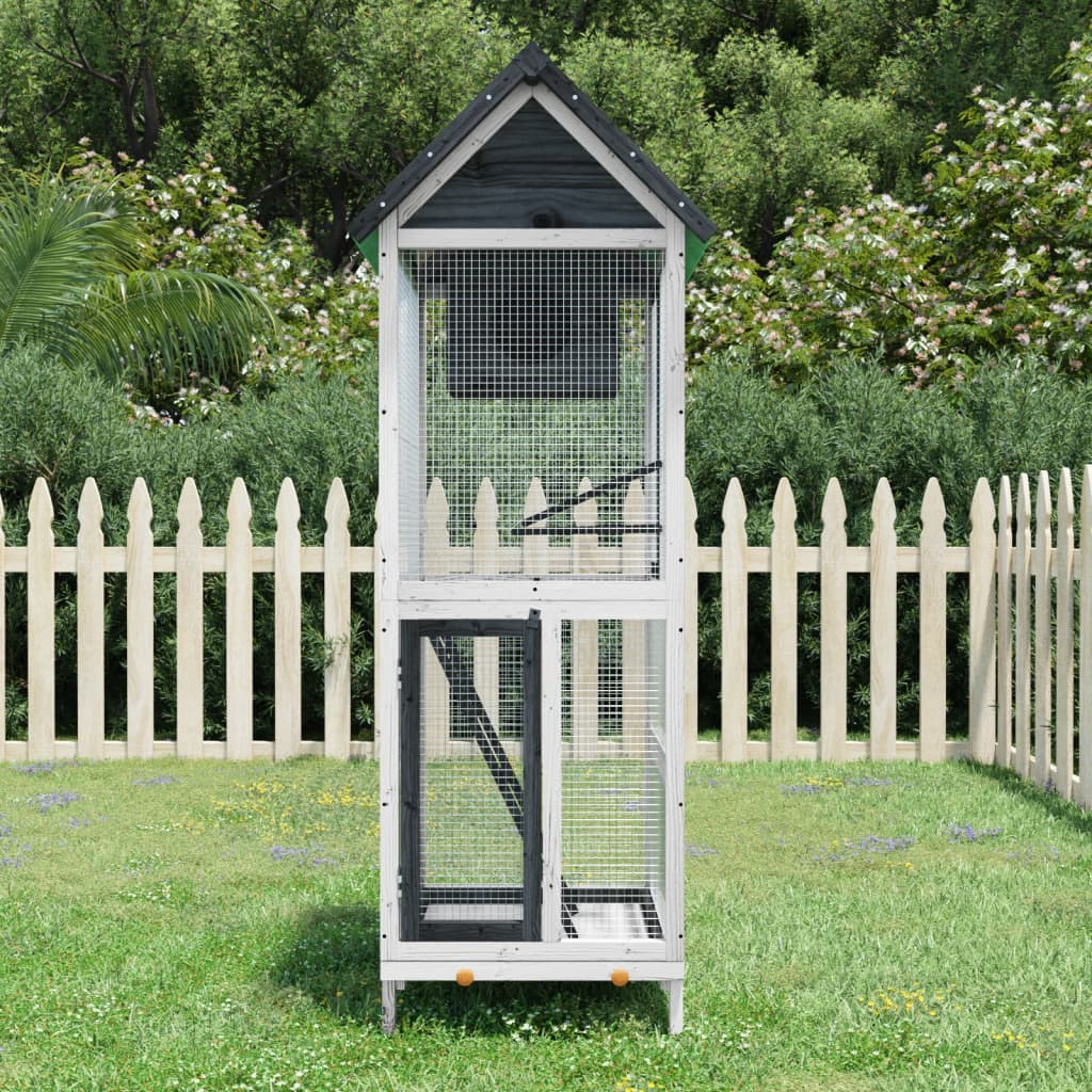 Volière Vidaxx 60x58,5x160 cm bois de pin massif gris