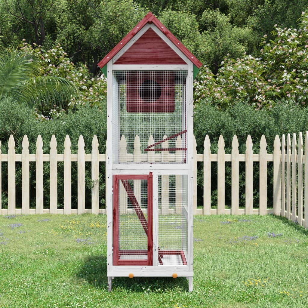 Volière Vidaxx 60x58,5x160 cm en bois de pin massif couleur moka
