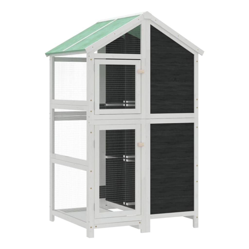 Vidaxx volière 97x81x152 cm bois de pin massif gris