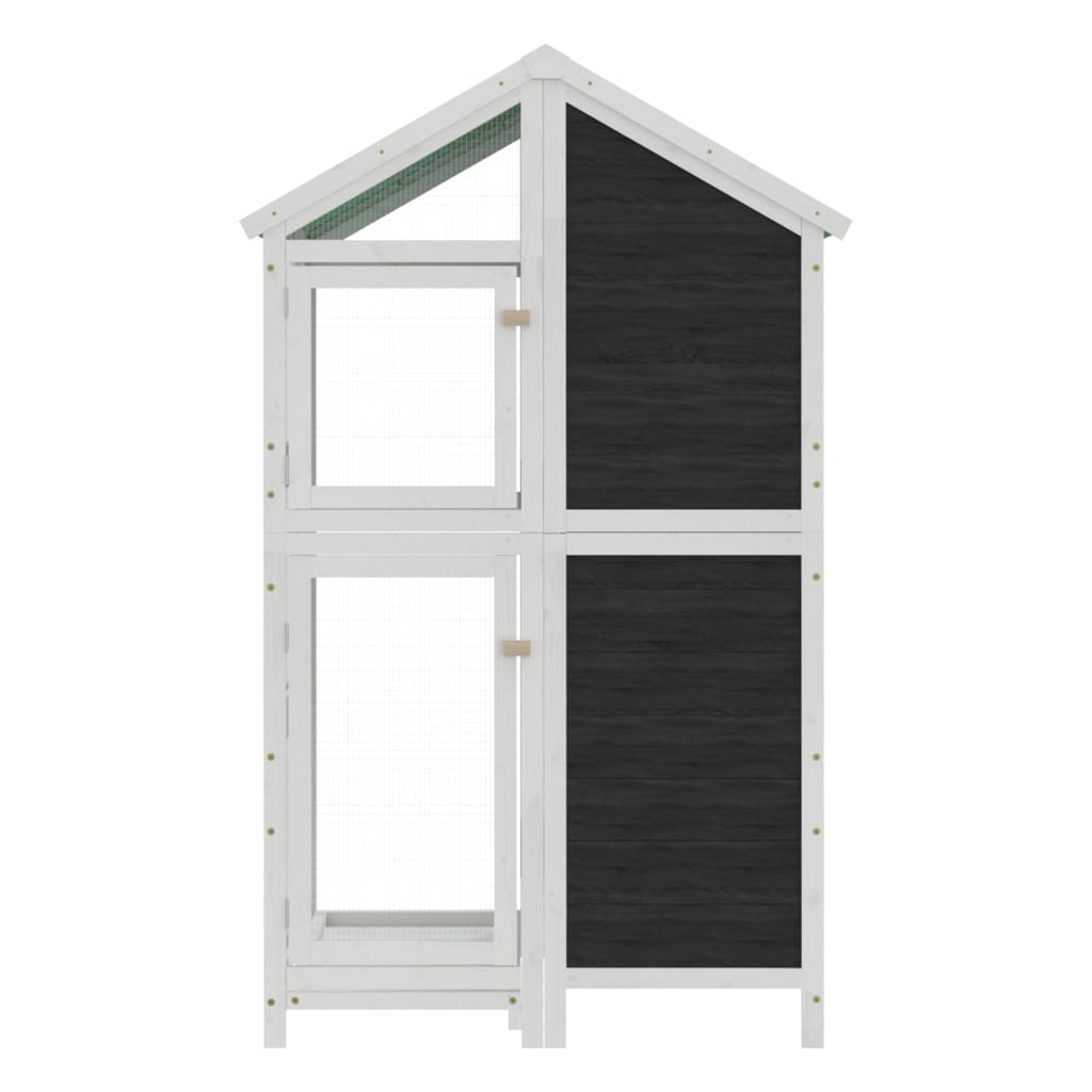 Vidaxx volière 97x81x152 cm bois de pin massif gris