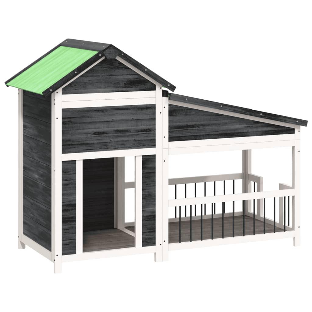 Vidaxx niche pour chien 143x60,5x109 cm bois de pin massif gris
