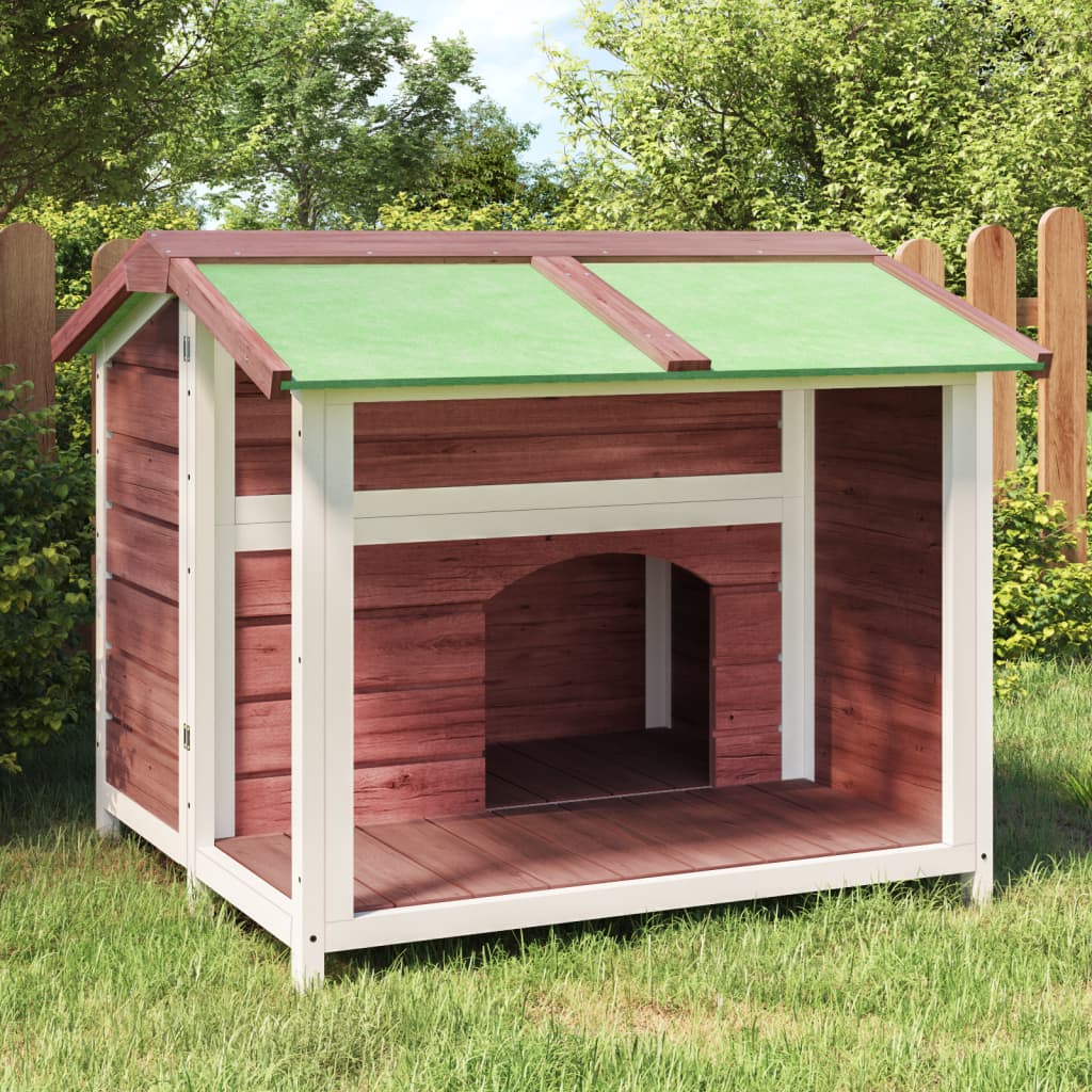 VidaXL Niche pour chien 96x87x80,5 cm Bois de Pin Massif Couleur Moka