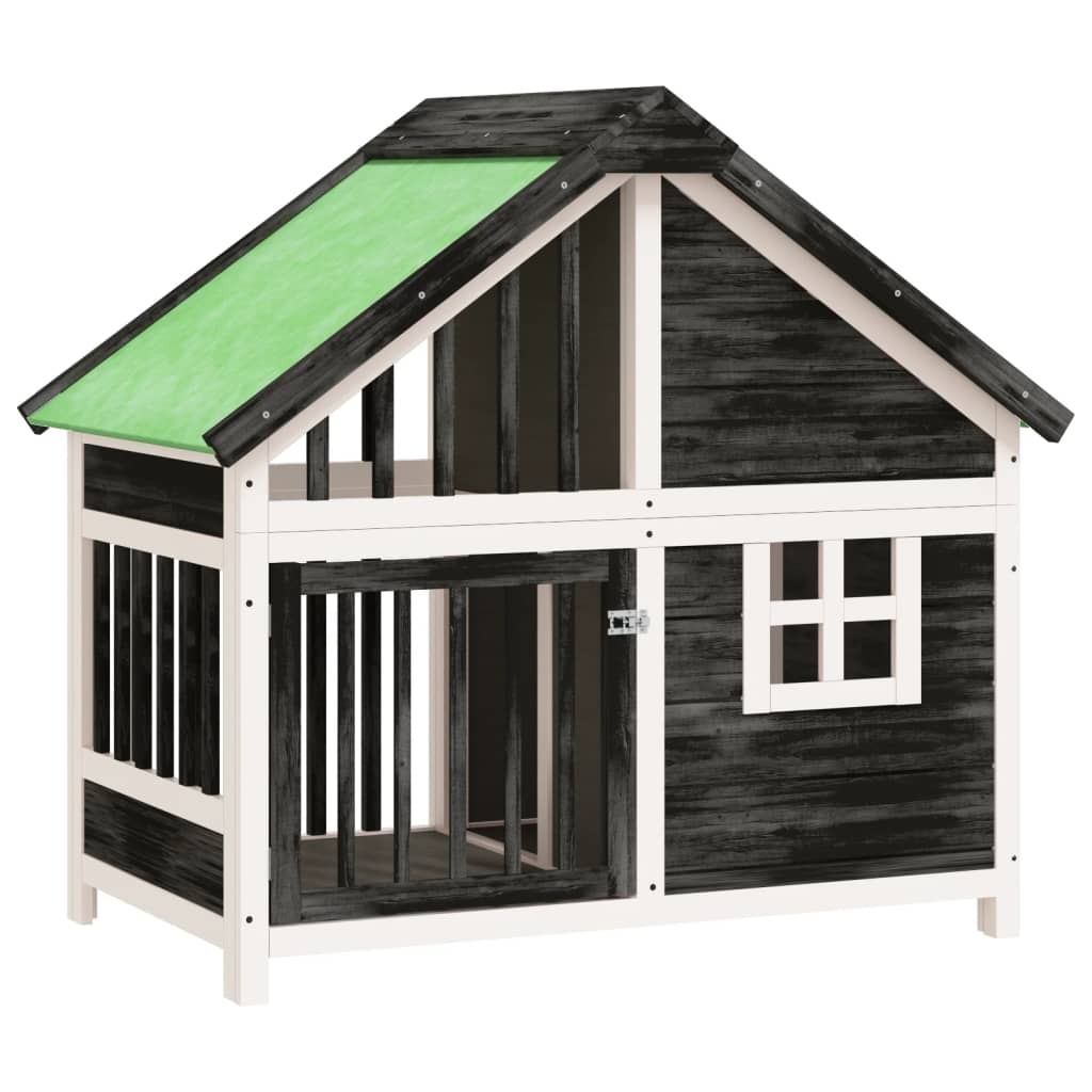 Vidaxxl niche pour chien 96x60,5x87 cm bois de pin massif gris