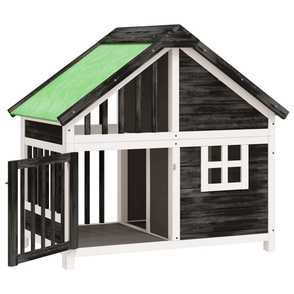 Vidaxxl niche pour chien 96x60,5x87 cm bois de pin massif gris