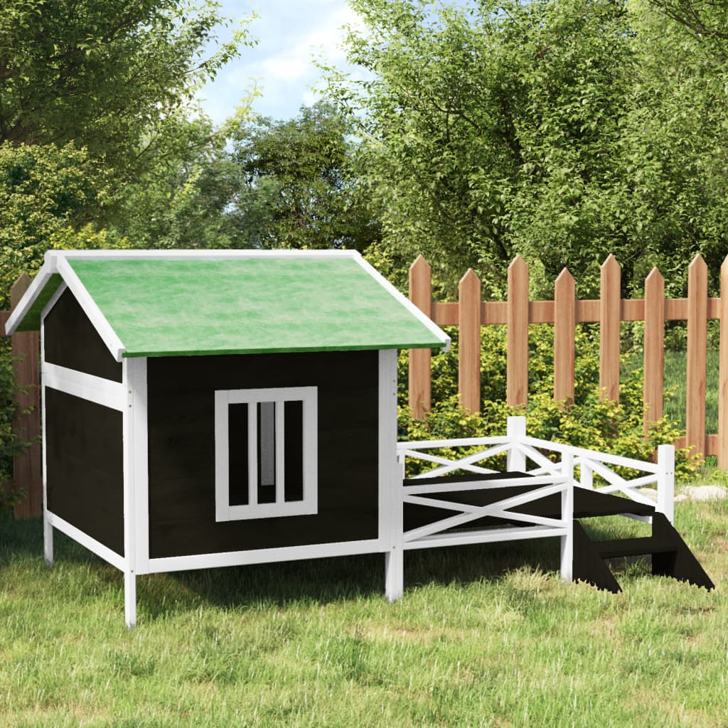 VidaXL niche pour chien 159x120x88,5 cm bois de pin massif gris