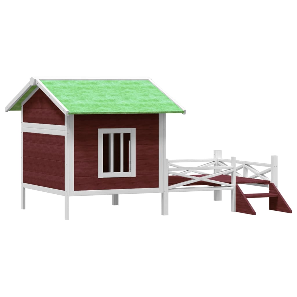 VidaXL niche pour chien 159x120x88,5 cm en bois de pin massif couleur moka
