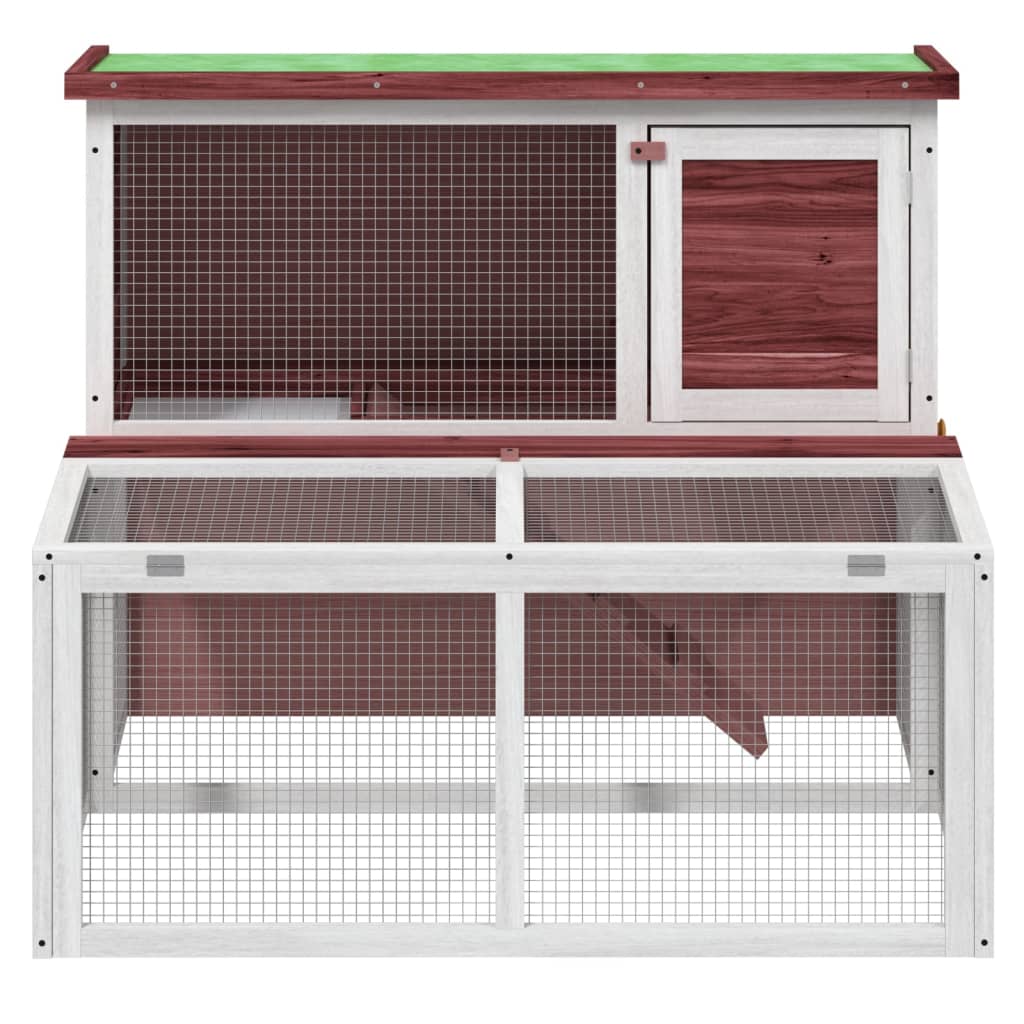 Clapier à lapin Vidaxx 102x90x84,5 cm en bois de pin massif couleur moka