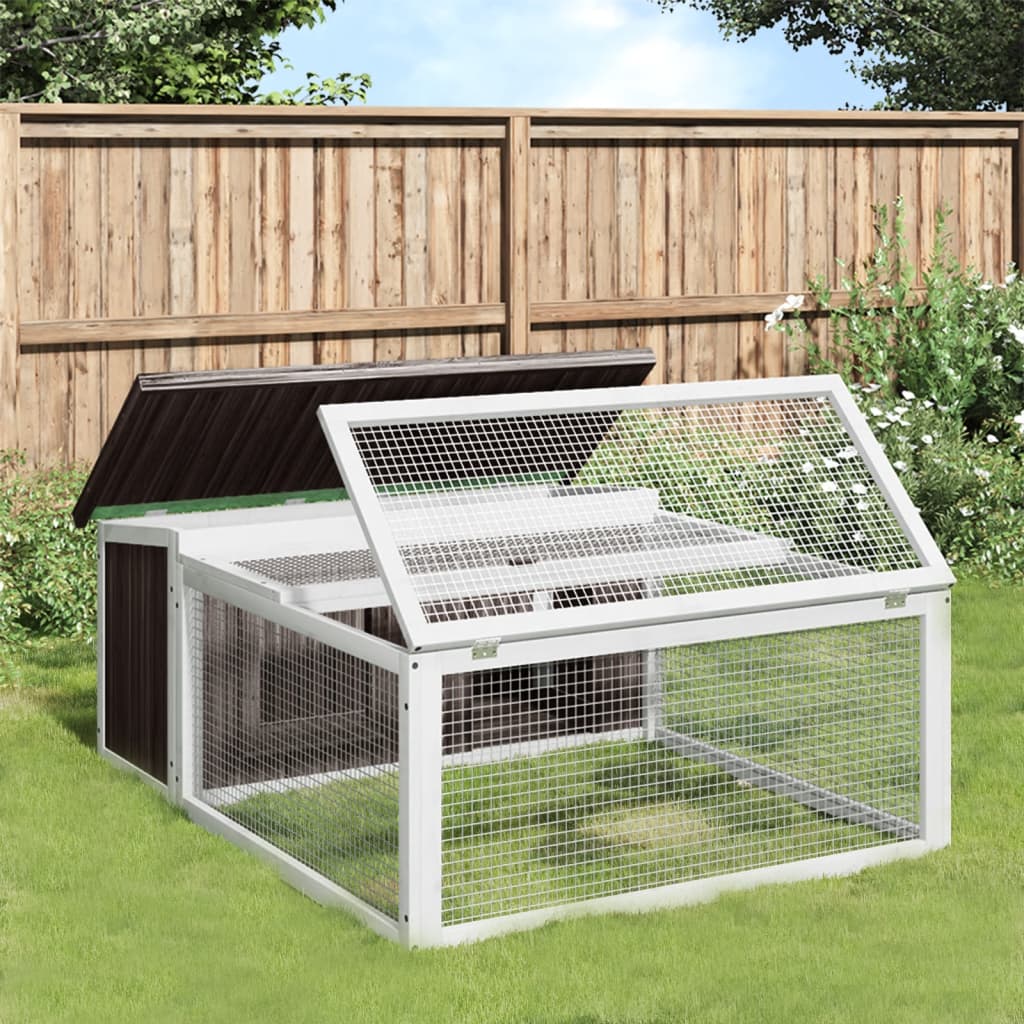 Vidaxxl clapier à lapin 117,5x97x47,5 cm bois de pin massif gris