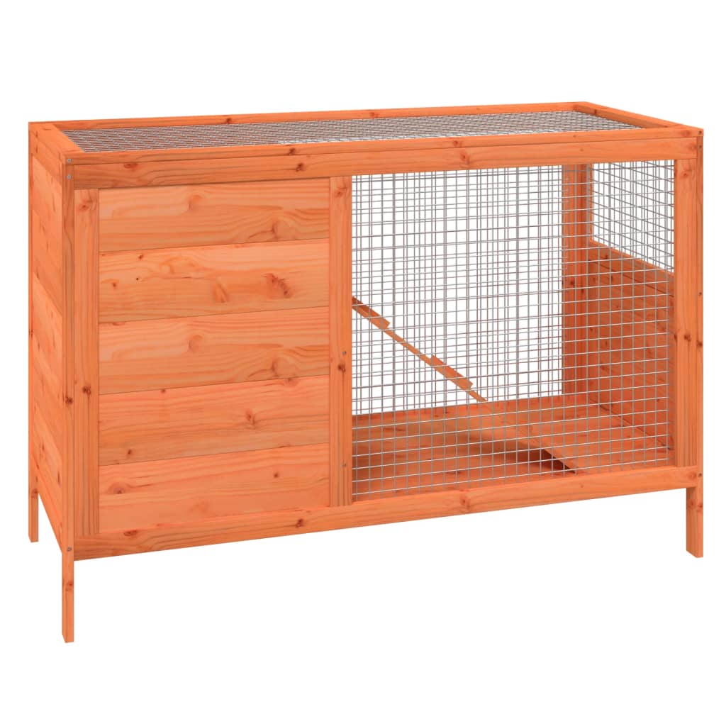 Vidaxxl clapier à lapin 103x44x69,5 cm bois de pin massif marron