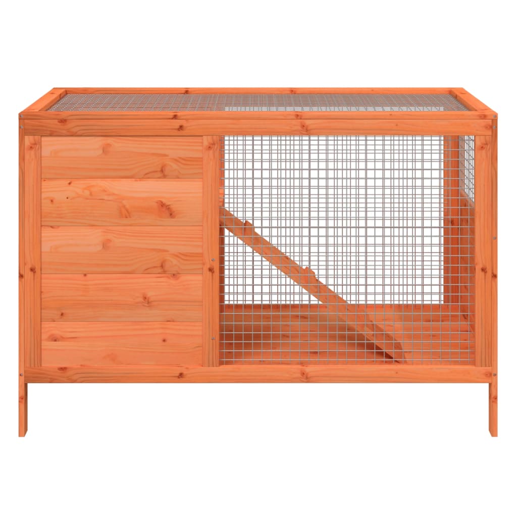 Vidaxxl clapier à lapin 103x44x69,5 cm bois de pin massif marron