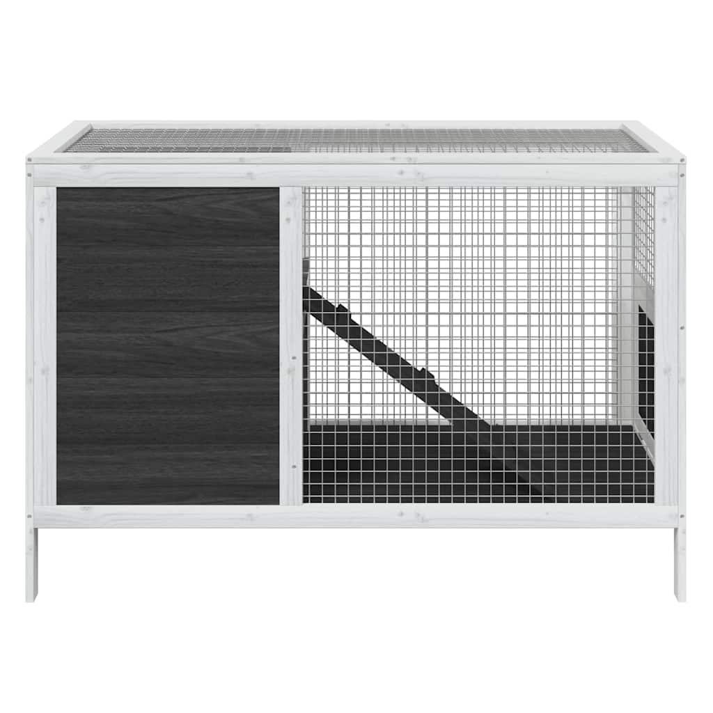 Vidaxxl clapier à lapin 103x44x69,5 cm bois de pin massif gris