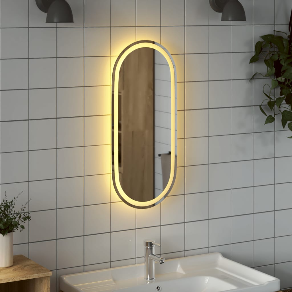 Vidaxx miroir de salle de bain LED ovale 80x35 cm