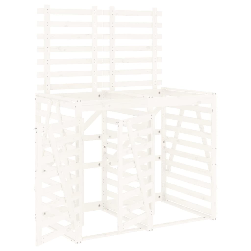 VidaXL Conteneur de rangement double en bois de pin massif blanc