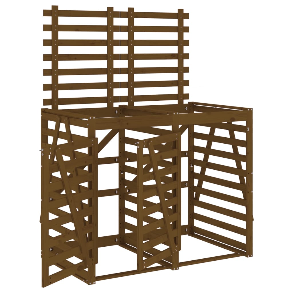 VidaXL Conteneur de rangement double en bois de pin massif marron miel