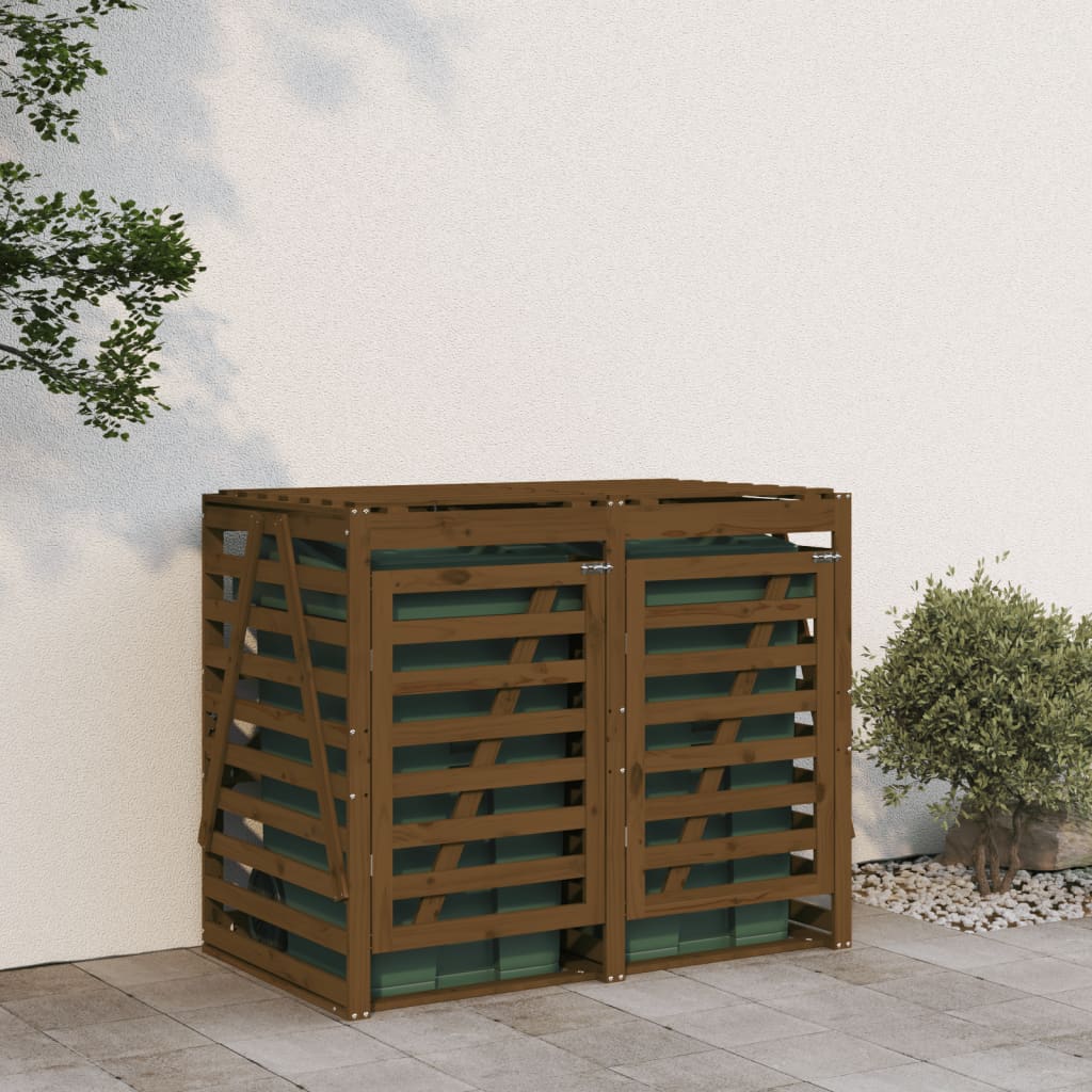 VidaXL Conteneur de rangement double en bois de pin massif marron miel