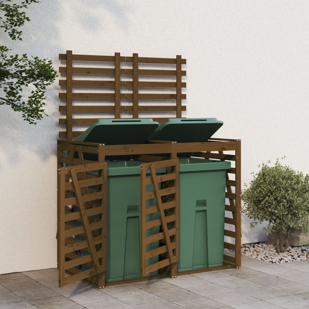VidaXL Conteneur de rangement double en bois de pin massif marron miel