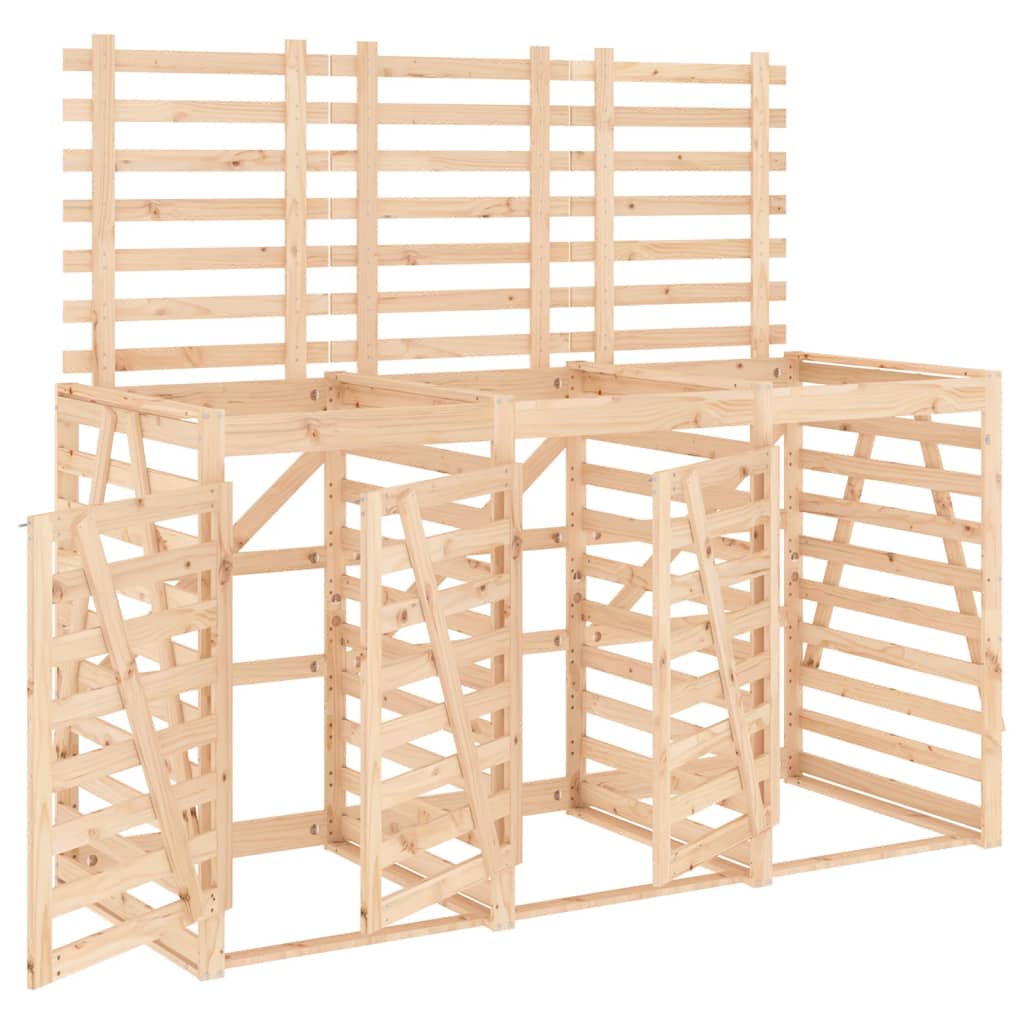 VidaXL Conteneur de rangement triple en bois de pin massif