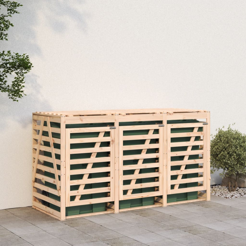 VidaXL Conteneur de rangement triple en bois de pin massif