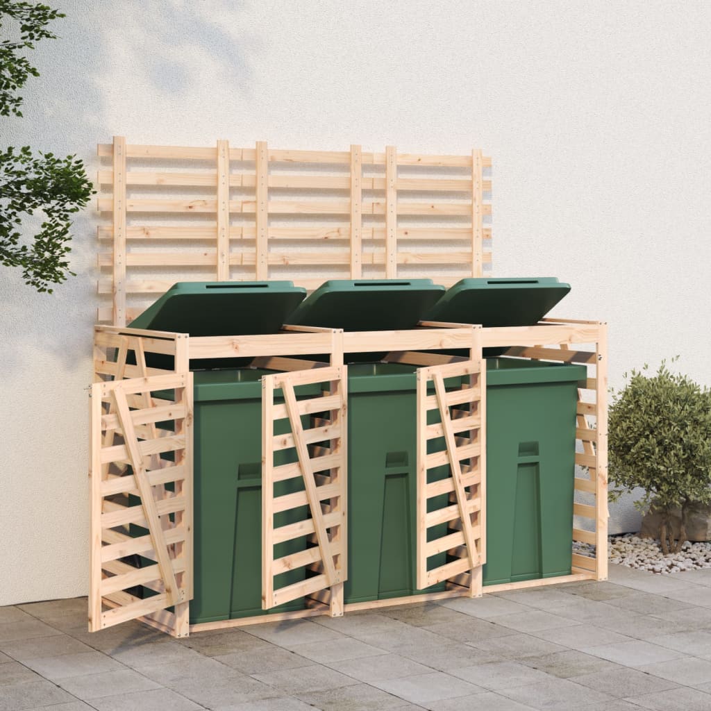 VidaXL Conteneur de rangement triple en bois de pin massif