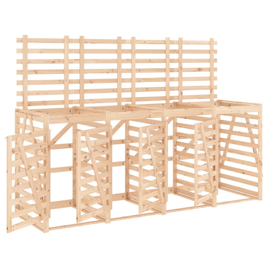 VidaXL Conteneur de rangement quadruple en bois de pin massif