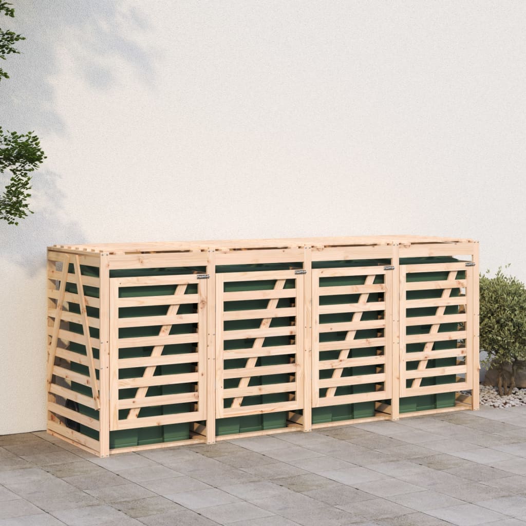 VidaXL Conteneur de rangement quadruple en bois de pin massif