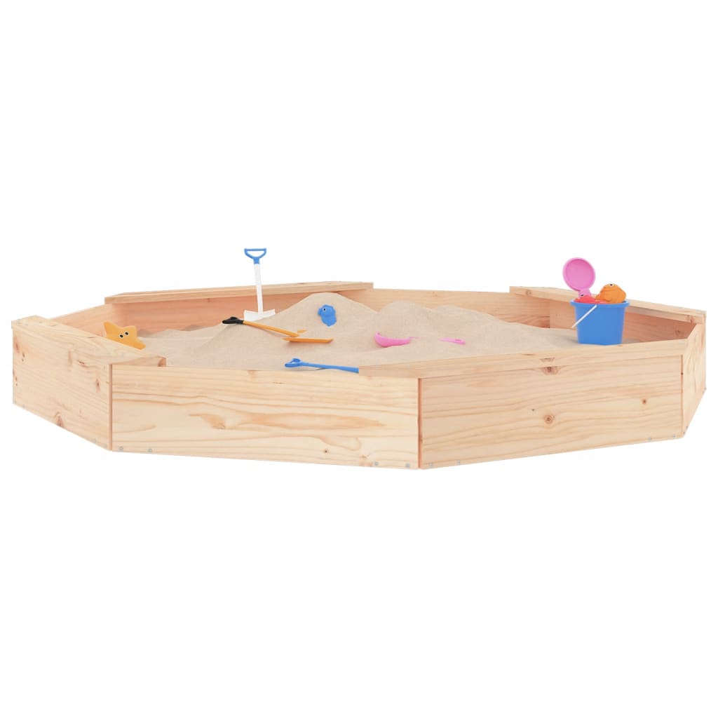 Bac à sable VidaXL avec bancs octogonaux en bois de pin massif