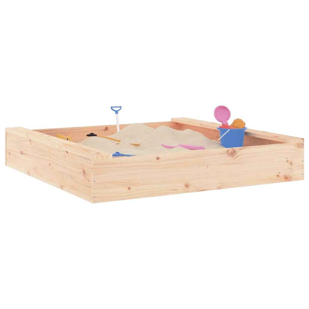 Bac à sable VidaXL avec bancs carrés en bois de pin massif
