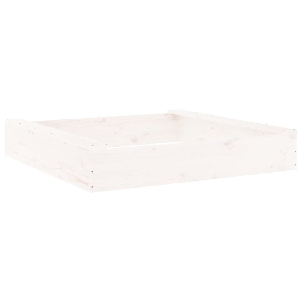 VidaXL bac à sable avec bancs carré en bois de pin massif blanc