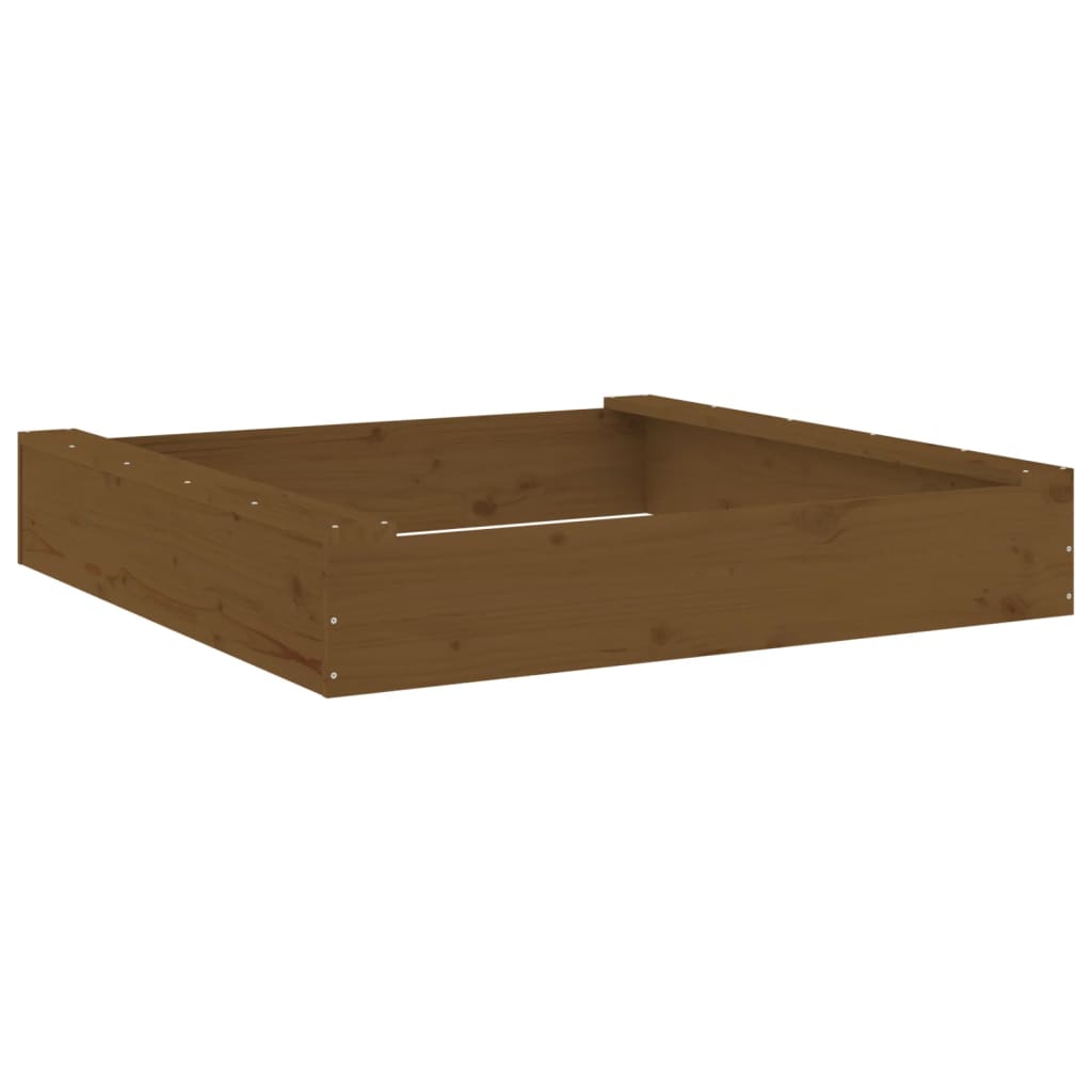 VidaXL bac à sable avec bancs carré en bois de pin massif marron miel