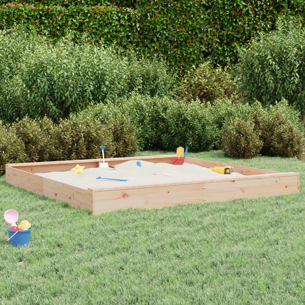 Bac à sable VidaXL avec bancs carrés en bois de pin massif