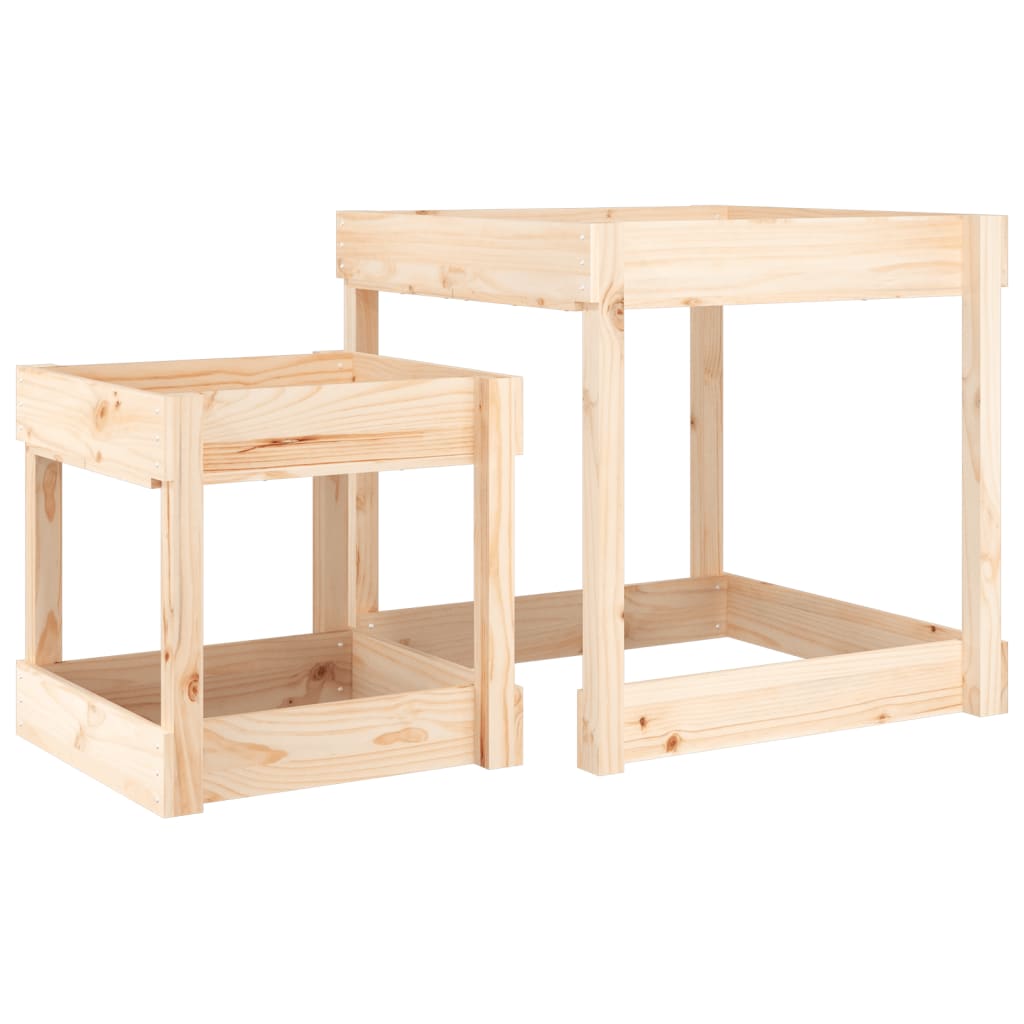 VidaXL tables de sable 2 pièces en bois de pin massif